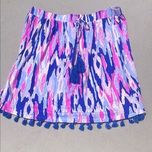 Blue and Pink Patterned Women's Skirt